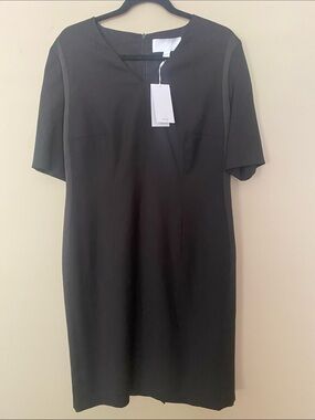 Hugo Boss Classic Black Short-Sleeve Sheath Dress